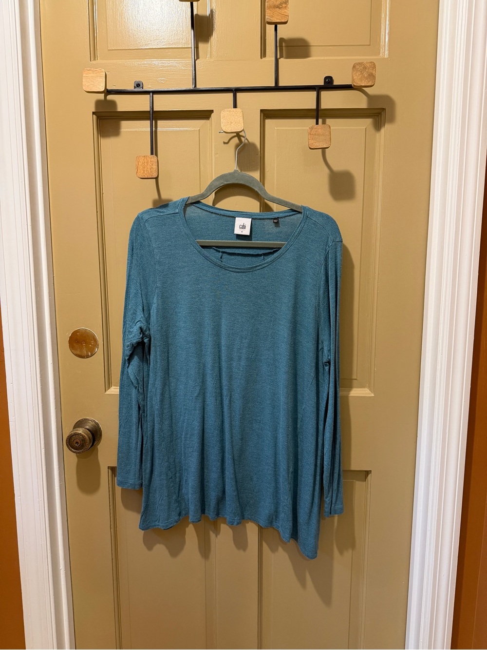 CAbi activewear Teal Long-Sleeve Crewneck Top